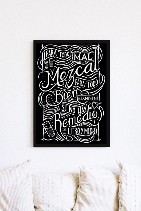 Por Todo Mal Mezcal, Printable, Instant Download, Cuadro para Bar, Cuadro Decorativo, Gift, Regalo, Hand Lettering, Chalkboard, Printable Wall Art, Spanish - Image 3