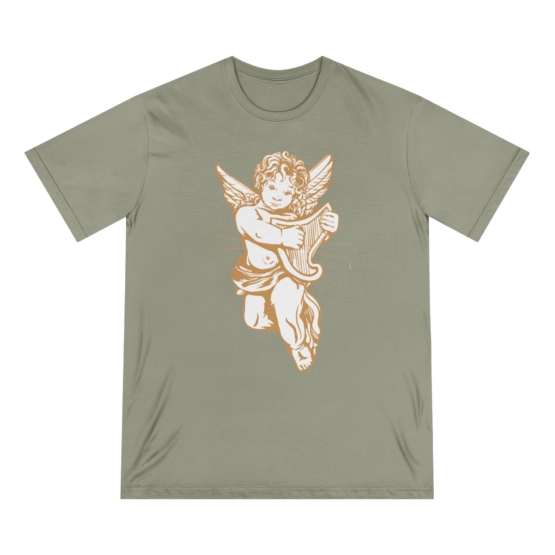 For big angels. Organic Staple T-shirt with Cherub Design - Image 5