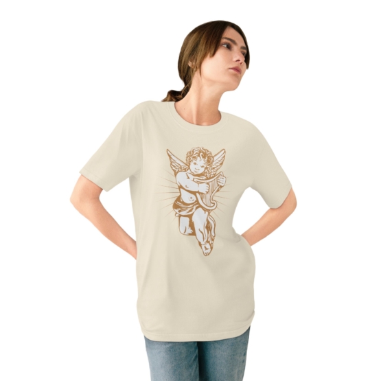 For big angels. Organic Staple T-shirt with Cherub Design - Image 3