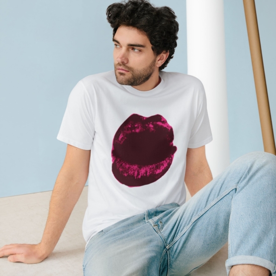 USA only. For big angels. Organic Staple T-shirt with Pink ´Pop Art´lips - Image 4